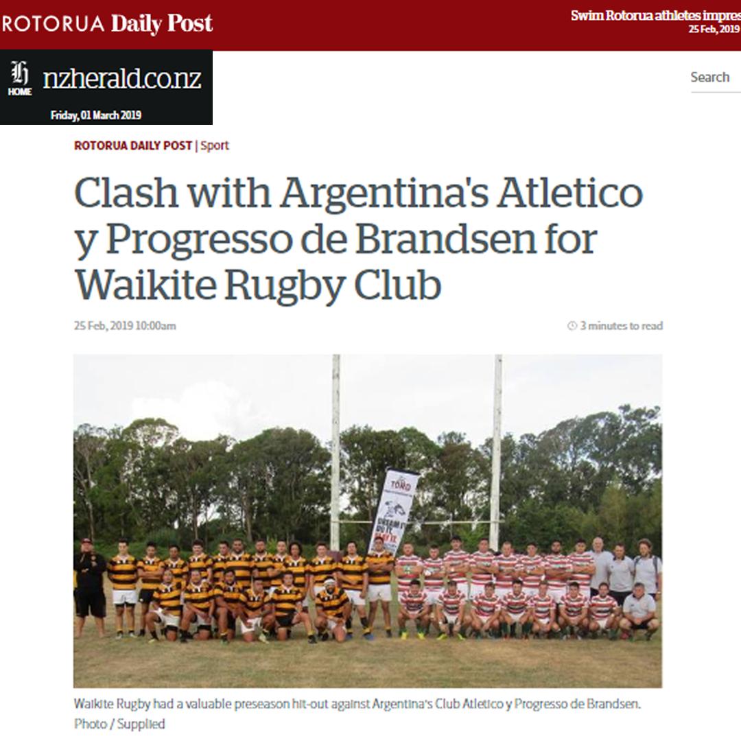 ToroSportsNZ's tweet photo. RUGBY NEWS | @ayprugby vs #waikiterugbyclub 
It was a unique cultural experience for the Argentinians who were welcomed with a powhiri and enjoyed hangi after the game. Read the full article here: https://t.co/ExIJzJPEvV 
#ayprugby #argentinarugby #urba #vamosrojiverde #nzrugby https://t.co/jsG2wG2ACe