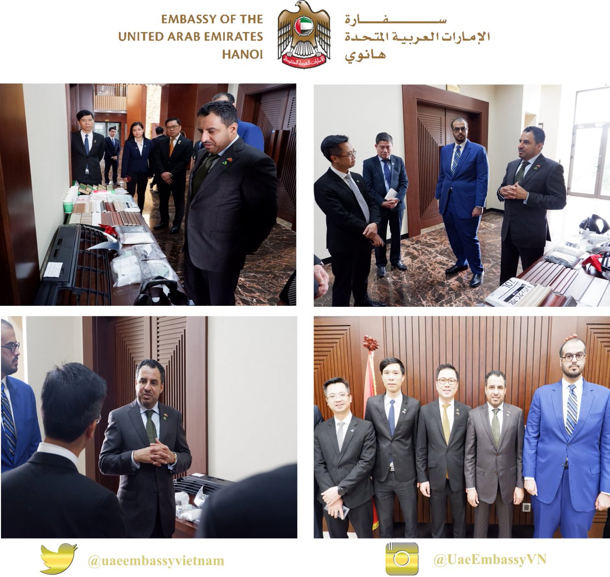 UaeEmbassyVN's tweet photo. H.E. Obaid Saeed Al Dhaheri, #UAE Ambassador to #Vietnam, visited & worked with Chairman of An Phat Holdings. The visiting is considered as an important prerequisite to accelerate the #cooperation opportunities between #AnPhat Holdings & UAE #businesses in the future @MOFAUAE https://t.co/d9ZNJuZqbT