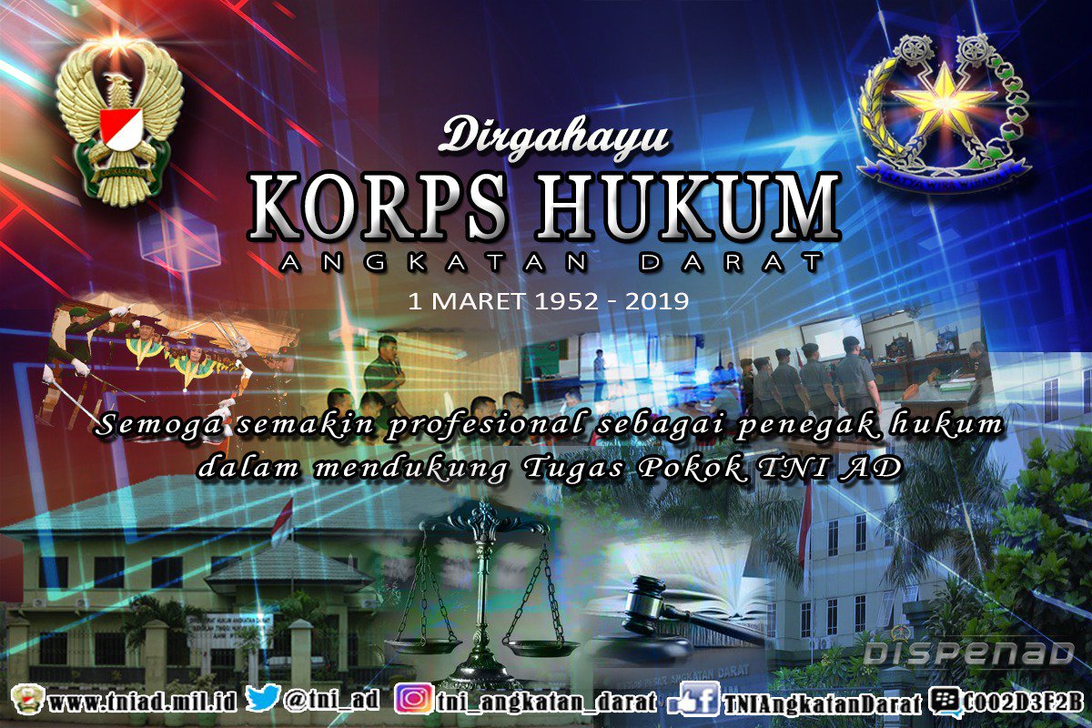 Tni Ad On Twitter Dirgahayu Korps Hukum Angkatan Darat Satya