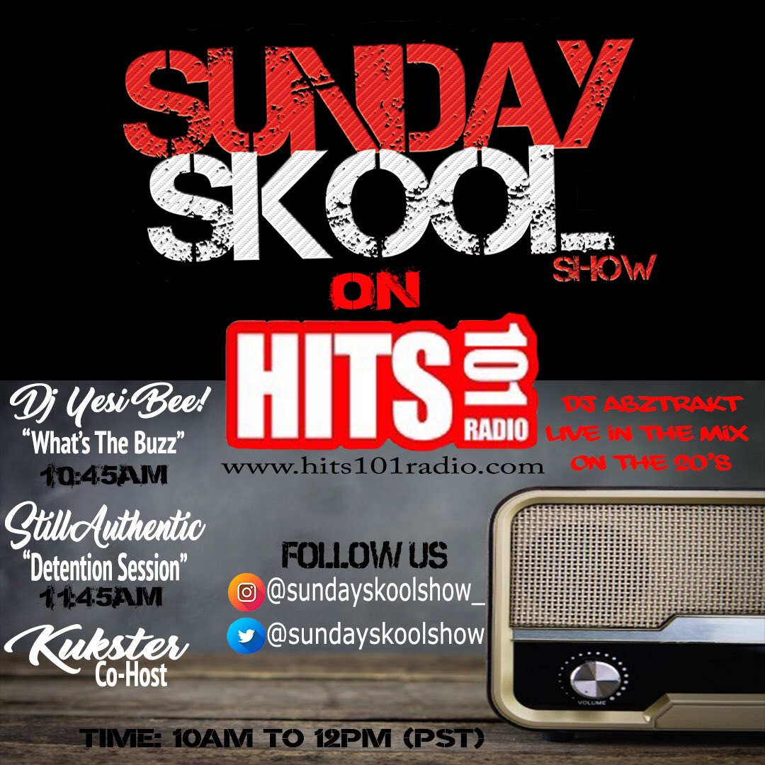 sundayskoolshow's tweet photo. Wake up with us every Sunday!
#Hits101Radio #SundaySkoolShow #Worldwide #StayTuned #DownloadTheApp #WakeUpWithUs #WeBangThemHits #LiveBroadcasting https://t.co/JD6DHo42g8