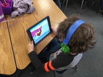 FurneauxBraves's tweet photo. Kinder had so much fun using technology for #DLDayCFB! Learning how to be better readers with Starfall and better mathematicians on the Number Line addition Froggy app. We love to learn with our technology!📱📚🔢🔌 #DLDay https://t.co/hmB1d1vpjW