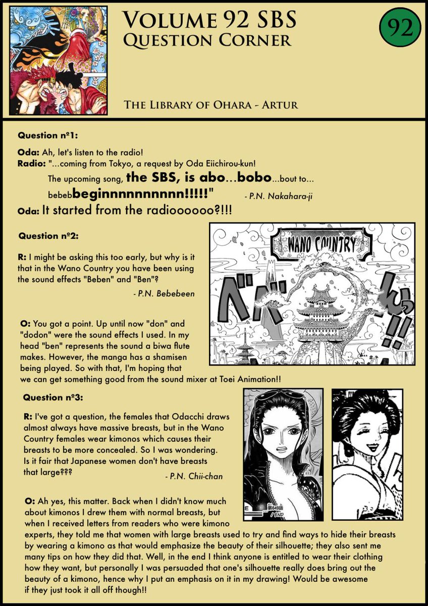 Volume 98 SBS Question Corner – The Library of Ohara