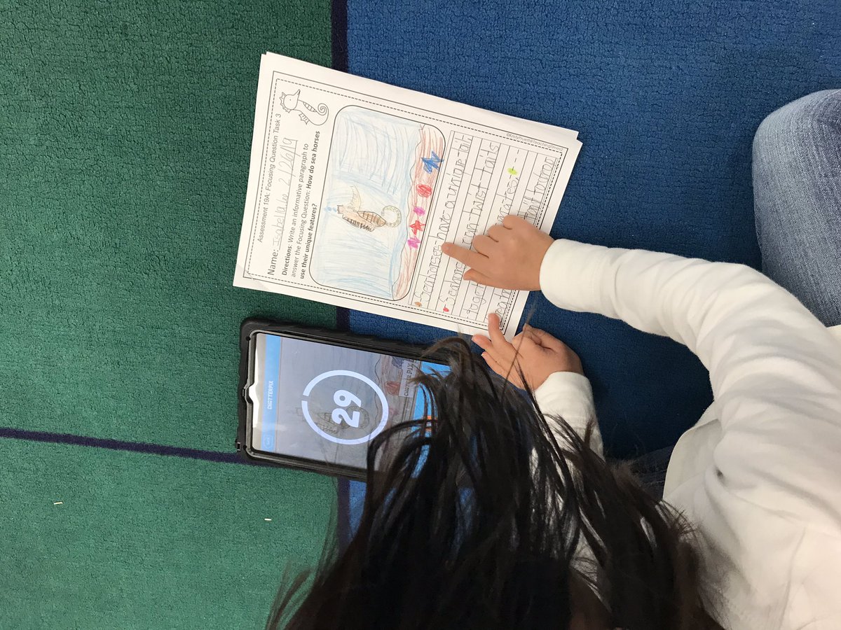 MrsMcEntee's tweet photo. The McEntee Mateys used ChatterPix to bring their informative writing on seahorses to life!! They were so proud to add their video from ChatterPix to their digital portfolios! #CCSDLD19 #proudteacher #litnccs #DLDay @ChatterPixIt @ClassDojo @GlendaleRocks https://t.co/1uvmLzJKDm