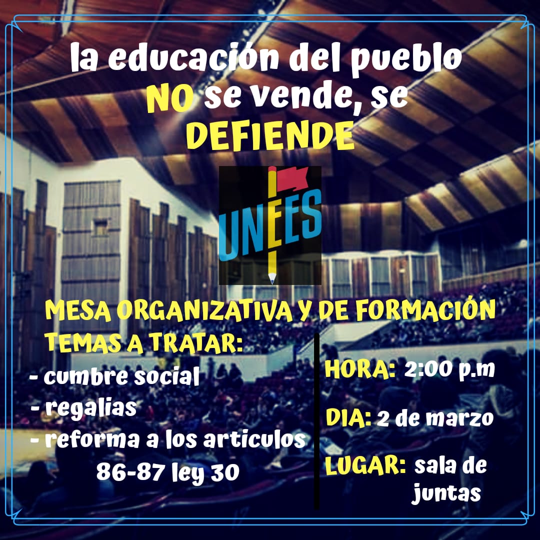 UneesCesarUpc's tweet photo. #UNEESCesar |
Temas a tratar en la mesa organizativa y de formación previa al #ENEES 3.0
¡Te esperamos! https://t.co/Ul2i1fNhVH
