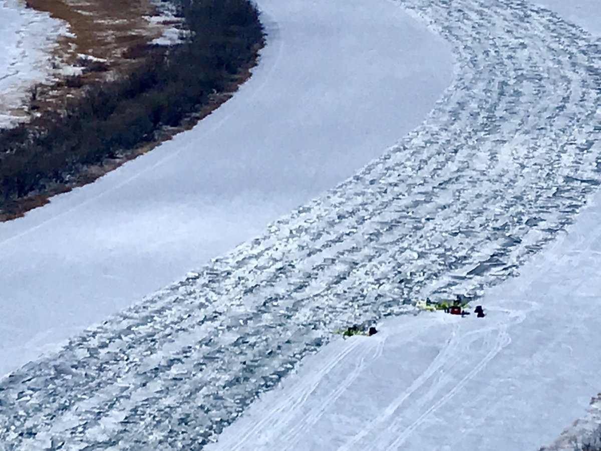 HudsonBayWQMS's tweet photo. The Provincial @amphibex crews are already prepping for #springflooding...
We spotted them from the air today!
They’re #icebreaking on the #RedRiver, from #NetleyCreek to the #NetleyCut. https://t.co/rqgZElWFfo