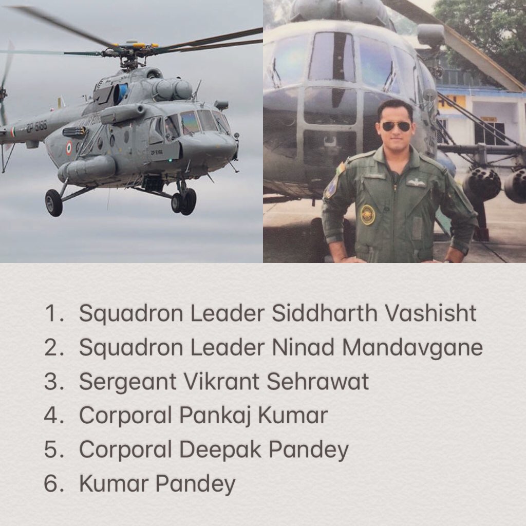 ShivAroor's tweet photo. Squadron Leader Siddharth Vashisht, pilot of the Mi-17 that crashed in Budgam on Wednesday, had received commendation for his role in rescue ops in Kerala floods last year. Leaves behind his wife (a serving officer) and infant child. RIP Siddharth &amp; his crew. https://t.co/DXTGiNfxV6