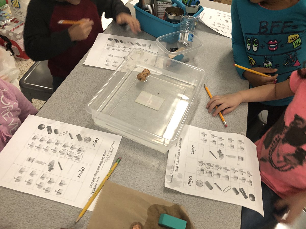 Elem_InnovaSHAN's tweet photo. #kindergarten Ss are exploring matter with observing what sinks and what floats. This will help them prepare for their challenge next week to design and build a boat that floats and carries a load! @Henrico_Steam #STEAM #idreamofsteaming #handsonlearning https://t.co/6vAWJS3Kxs