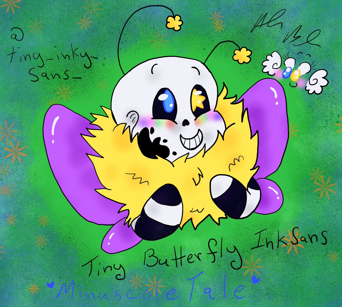 Minusculetale Ink x butterfly reader, Undertale Aus one-shot