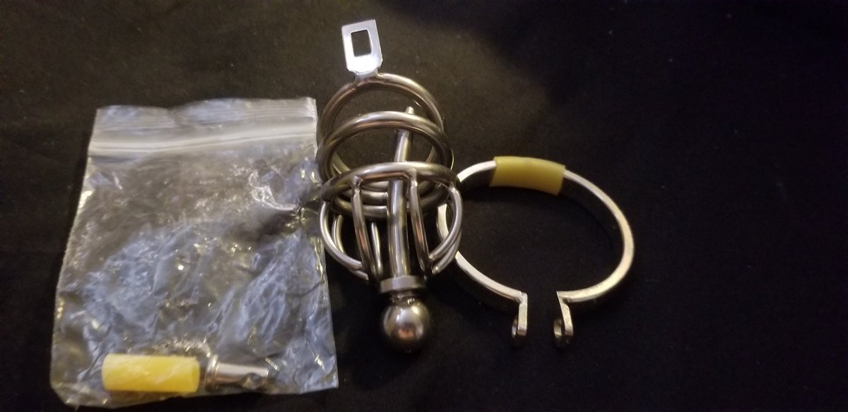 EnchantressPain's tweet photo. Join My toy box, become a #chasityslut for ~Pain~. When you sign My 30 day #denial contract and paid your dues. I will send you this. W/o the key. Once it has arrived you have 30 days before I mail the key.. hahaha can you handle Me? @rtdogno1 @RTfucker @AngelWithH0rnz @rtpig76 https://t.co/d2wfILMExT