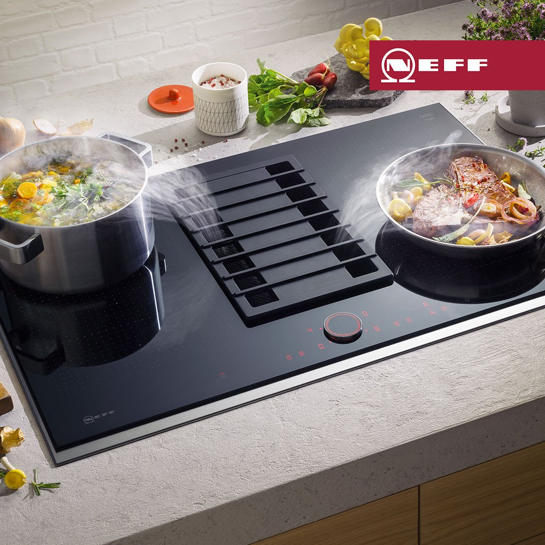 Whatever you’re cooking up, NEFF FlexInduction Venting Hob eliminates steam and odours at source. Discover more here bit.ly/2tLj0YB #NEFFpassion. For more information visit your nearest @ Home showroom now until the 31st March 2019!