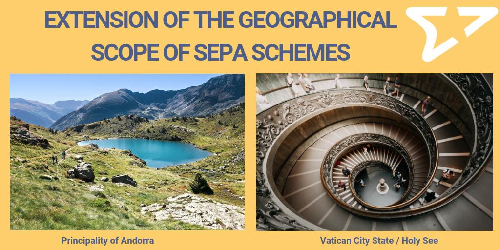 EPC_SEPA's tweet photo. As of today, the Principality of Andorra and the Vatican City State / the Holy See are part of the geographical scope of the #SEPA schemes. https://t.co/pcdif9vy3J https://t.co/XUhkfoJgU4