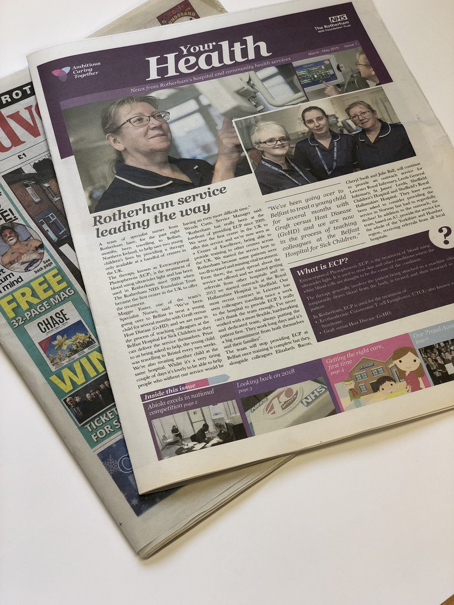 RotherhamNHS_FT's tweet photo. Look out for our new quarterly ‘Your Health’ magazine in today’s @rotherhamtiser and across our sites to find out about the great work our teams do at Rotherham Hospital and in the community #TRFTproud https://t.co/3Y2cqJnjPE