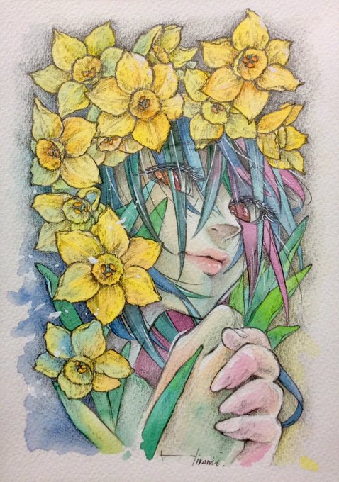 【水仙(黄)】

-Narcissus (yellow)- 

「私のもとへ帰って・自己愛」

#オリジナルイラスト #イラスト #絵 #女性画 #水彩画 #透明水彩 #花言葉 #水仙 #drawing #illustration #watercolor #watercolorpainting #pencildrawing #pencilpainting #flowerlanguage #art 