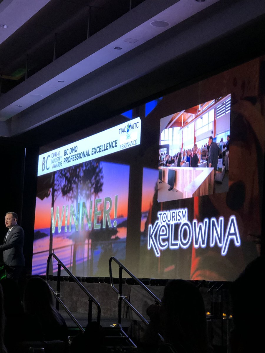 kelmcomms's tweet photo. Huge congratulations to the amazing  team @Tourism_Kelowna for winning the B.C. DMO Professional Excellence Award at the B.C. Tourism Industry Awards 🙌🏻 ⭐️ #bctourismmatters #BCWine #exploreKelowna https://t.co/QTJjEvIWsp