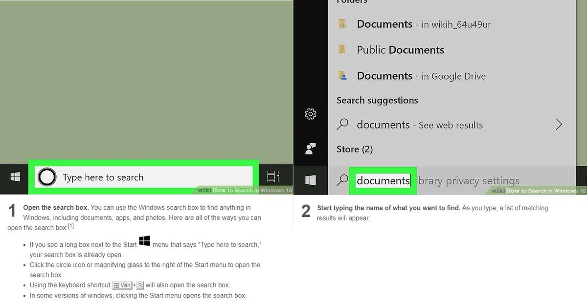 CAStenman's tweet image. How to Search in Windows 10  bit.ly/2SzpKTh  @wikiHow #Windows10 #SearchBox #HowTo
