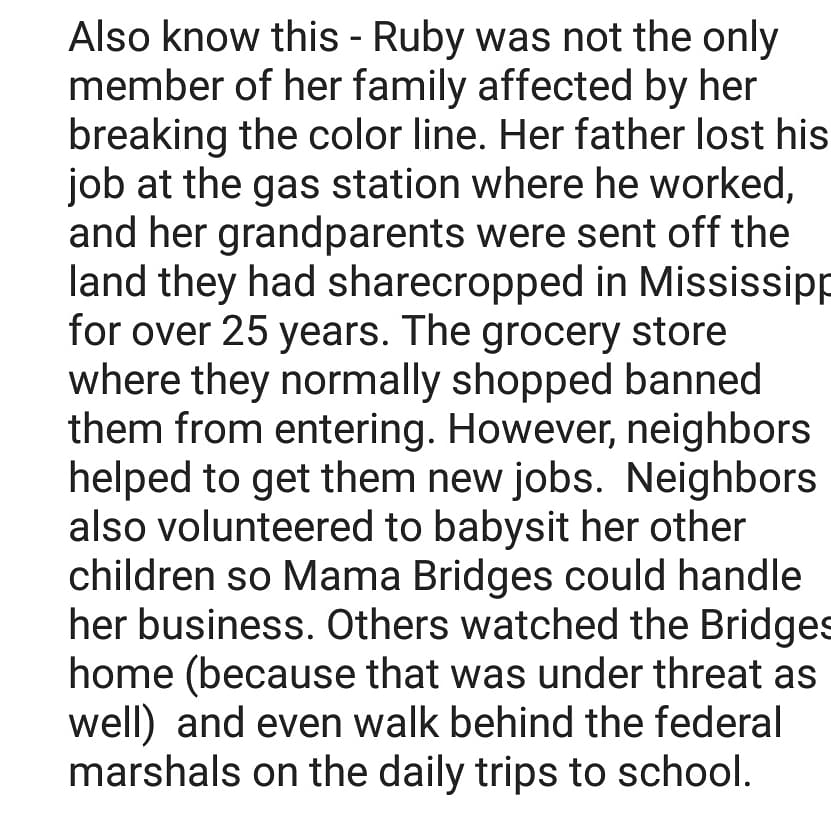 Black History Fact 28 February: Lucille Bridges, Pioneer, Activist, Courageous warrior and mother Ruby Bridges. <br />
<br />
Source: Dr. Yaba Blay via Instagram (@fiyawata) <br />
<br />
#BlackHistoryMonth2019 #blackhistorymonth