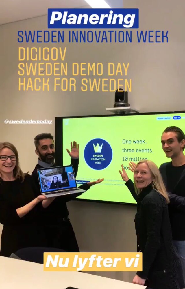 🌟Great to be planning for the #swedeninnovationweek on April 2nd-6th together with <a href="/SweDemoDay/">SwedenDemoDay</a> <a href="/DigiGovSE/">DigiGov</a>