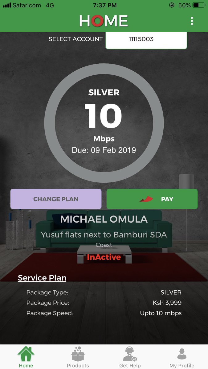 𝗠 O Safaricomplc Safaricomplc Please Change My Fiber Account Number To On The Safaricomhome App I Was Double Registered But This Is The Active Account And Not This