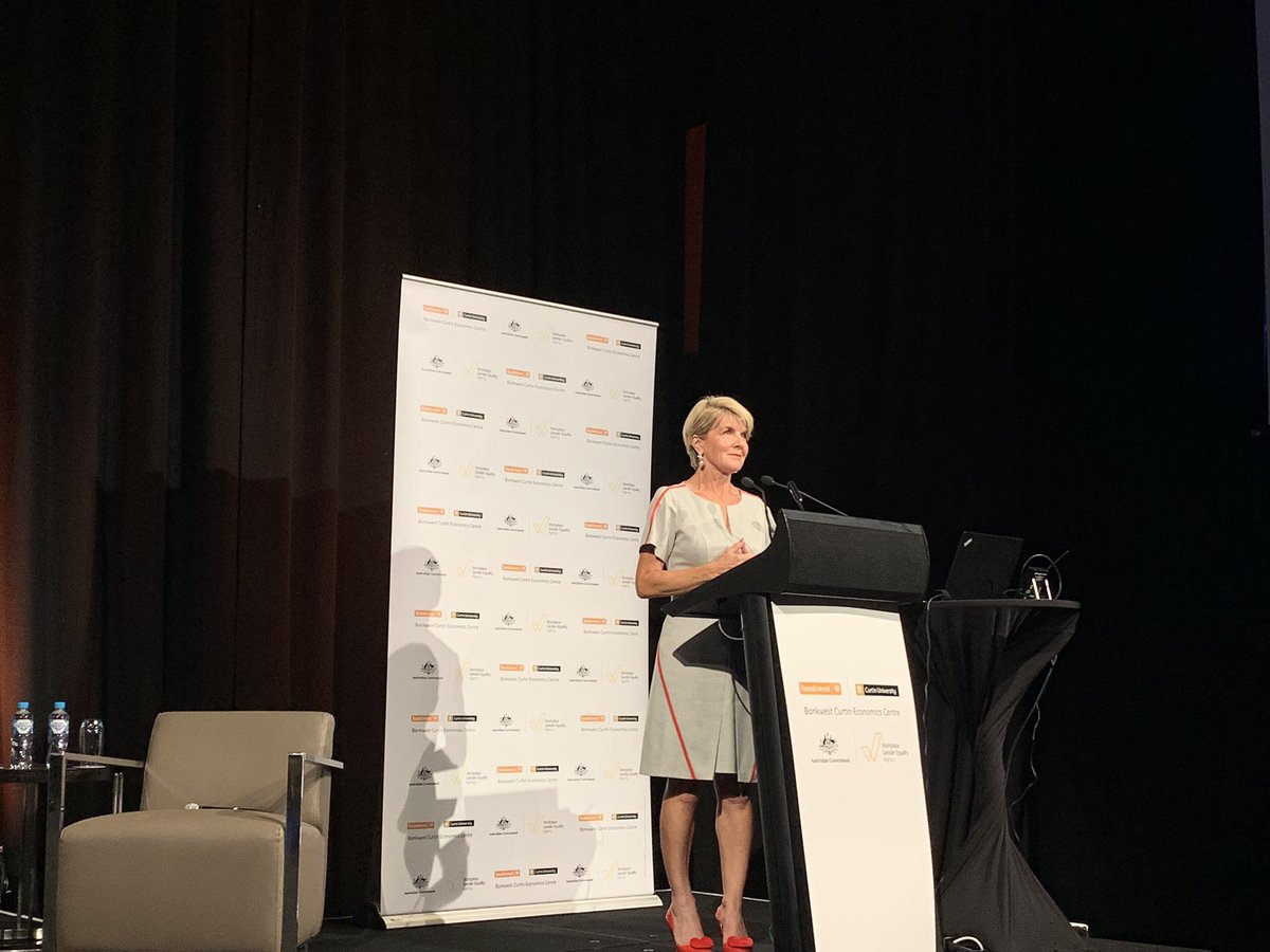 @JulieBishopMP “If you don’t have a diversity of voices around the table - cabinet or boardroom then you are missing out on 50% of the population”

<a href="/BankwestCurtin/">BankwestCurtinEC</a> @WGEAgency