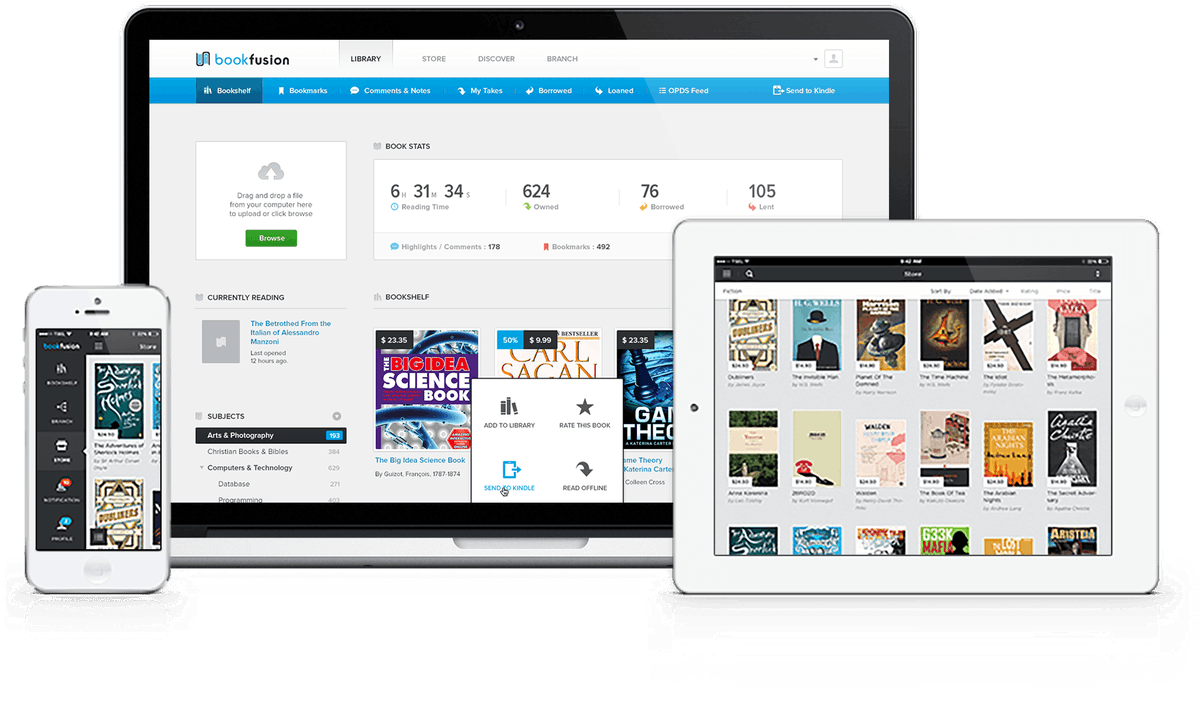 BookFusionHQ's tweet image. Your own eBooks in the cloud and on your devices. Easily upload, organize and read across Android, iOS &amp;amp; Web . Sync your eBooks, bookmarks, progress and highlights across all your devices.  #ebooks #ebookmanagement