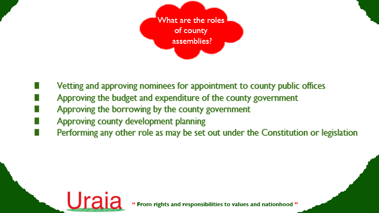 Uraia Trust On Twitter: "Do You Know The Role Of #Countyassembly In The  Running Of Decentralised Government In Kenya? @Tisakenya @Cgw_Kenya  @Ddpkenya @Csrgkenya @Kenyagovernors @Ibp_Kenya Https://T.co/6Lbnu7Vzdr" /  Twitter