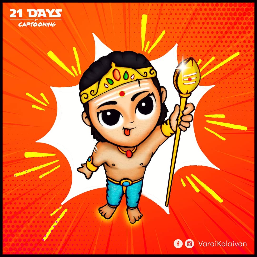 VaraiKalaivan's tweet photo. Sketch #14 of #21DaysOfCartooning 😍
#முருகன் (அ) அழகு  !!!! #Tamil #murugan #God #Chibiart https://t.co/rbgRYx0sFb