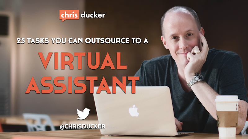 ChrisDucker's tweet photo. Written in 2013 as a blog post, expanded upon in 2014 through the pages of #VirtualFreedom, and still one of my most read and shared pieces ever - 25 Tasks You Can Outsource to a General Virtual Assistant (GVA) https://t.co/J4ZcRLTiuz https://t.co/gtN5CRnr4n