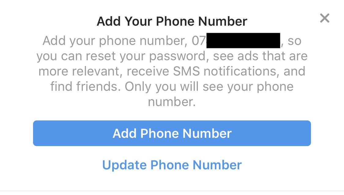 Пользователи заметили, что Facebook рекомендует привязать номер телефона, а потом не даёт его скрыть