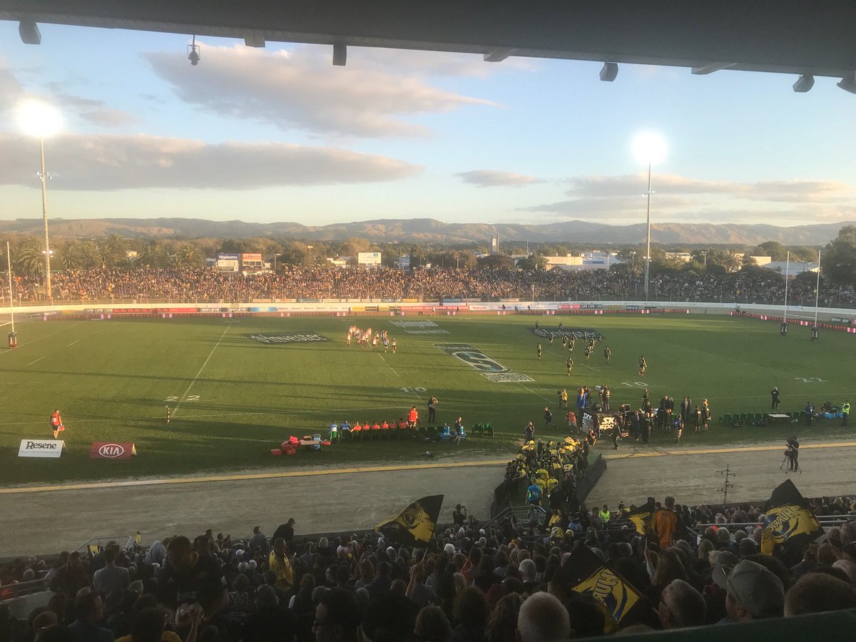 The Oval jam packed for the Canes trip to Palmy