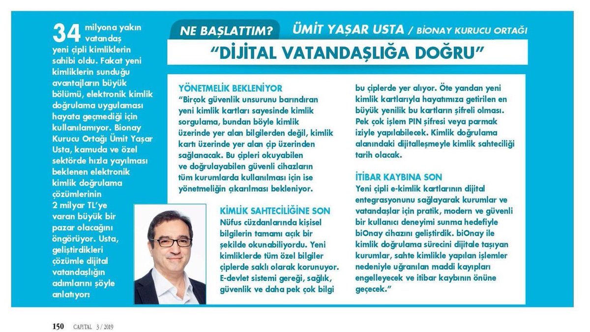 bio_onay's tweet photo. DIJITAL VATANDAŞLIĞA DOGRU...
CAPİTAL/MART 2019
#biOnay, #ekimlik, #ekds, #parmakizi, #kimlikdogrulama, #ekimlik, #Kriptografi, #turkmuhendis, #eimza #dijitalsozleşme #yerlivemilli #eimza #mimza #dijitalimza #elektronikimza #mobilimza #kec #capital #dijitallesme #1mart #Bahar https://t.co/lFqXyhp6hI