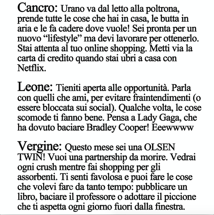 STAIZITTAMAG's tweet photo. WHOROSCOPO MARZO STRONZI!!! https://t.co/yjJQt00yhj