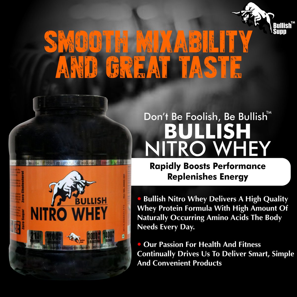 Bullish_Supp's tweet photo. Don't Be Foolish, Be Bullish™
Bullish Nitro Whey
Smooth Mixability And Great Taste
1kg - Rs. 3299/-
2kg - Rs. 5899/-
#whey #protein #nitrowhey #wheyprotein #fitness #gym #muscle #suppliments #healthy #gymlife #health #gymmotivation #healthyfood
Visit - https://t.co/mL7pS9PB8F https://t.co/BFDTTZmrOy