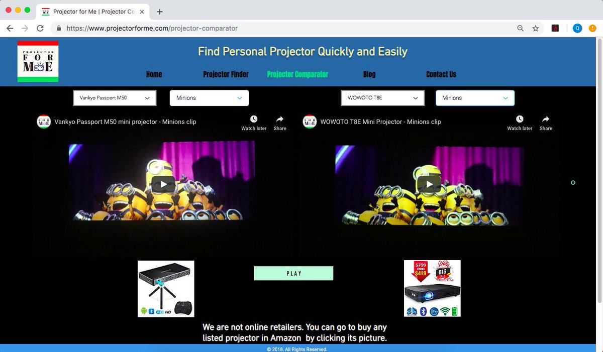 ProjectorForMe's tweet image. We are very pleased to announce the new web application Projector Comparator on our website ProjectorForMe.com. It will be so easy and fast to compare a number of projectors and find the #projector you like.
