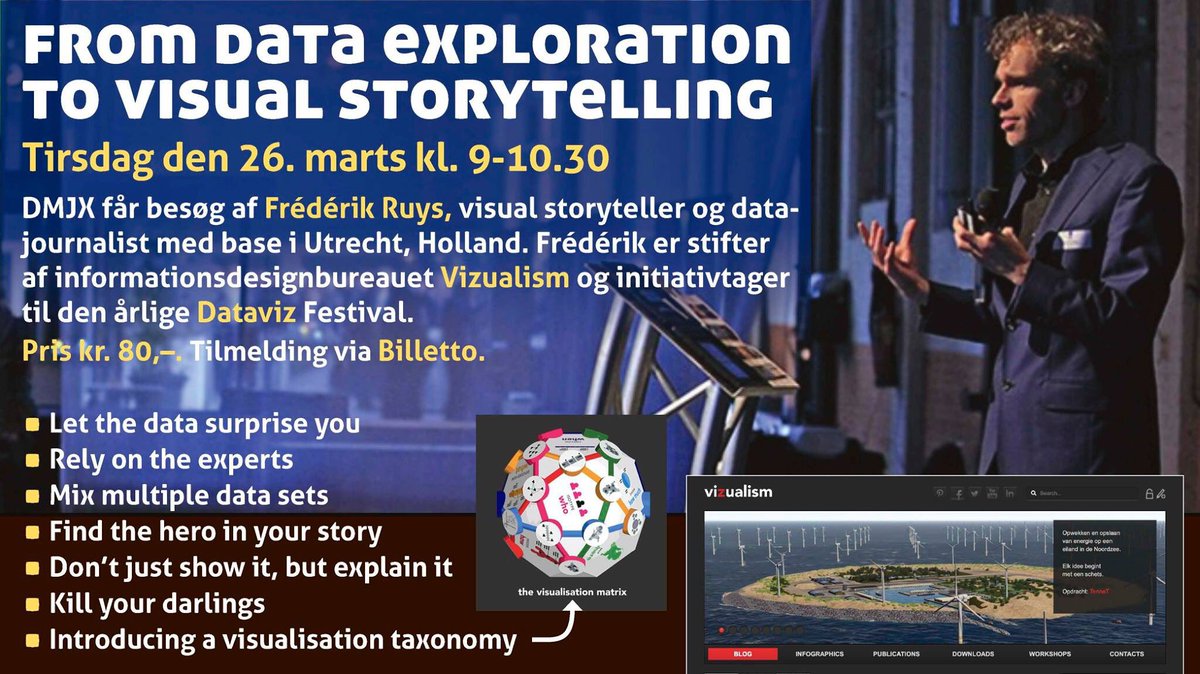 ole_munk's tweet image. Frédérik Ruys fortæller om #infografik og #datavisualisering på DMJX tirsdag den 26. marts!
Billetter på billetto.dk/e/from-data-ex…