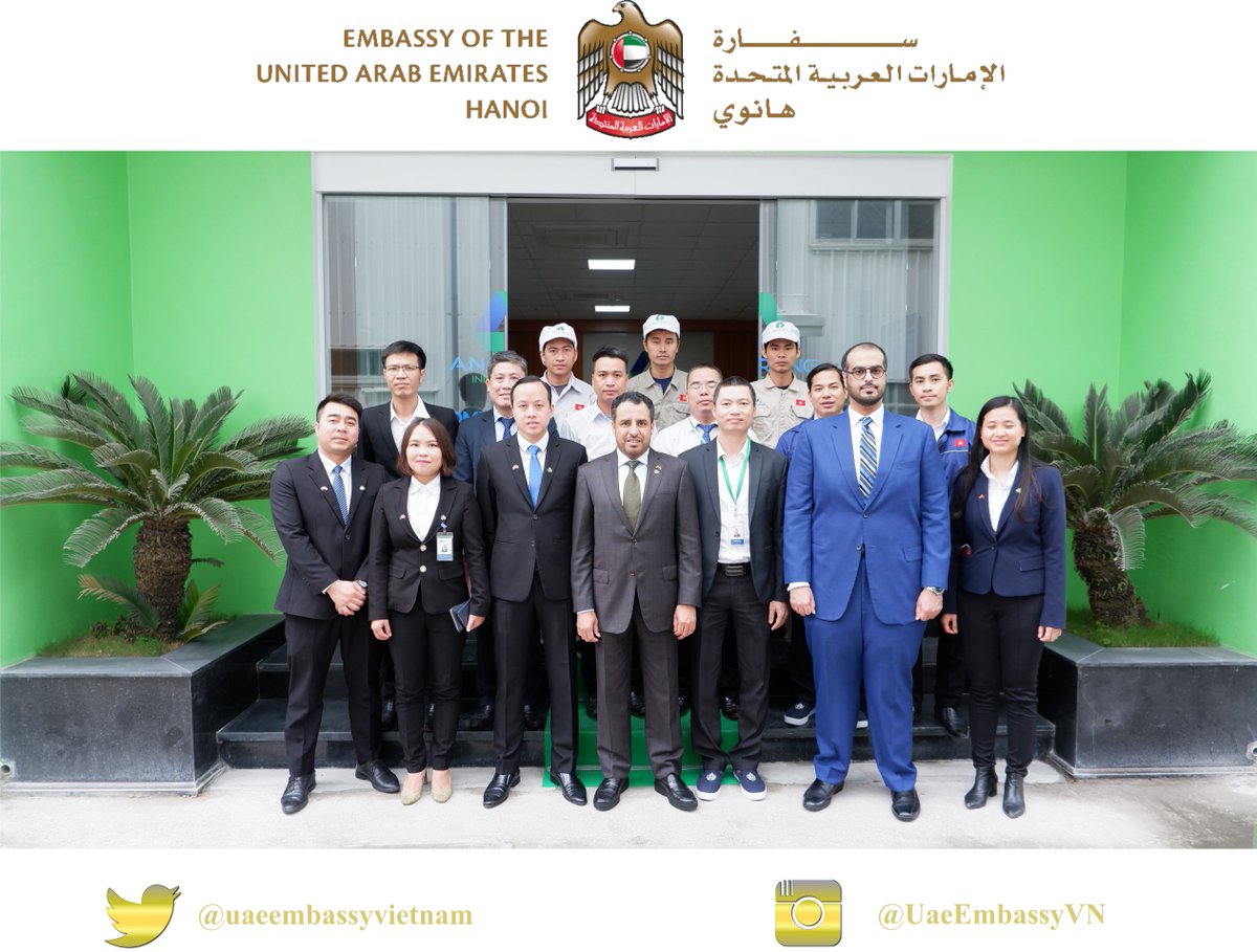 UaeEmbassyVN's tweet photo. On the sidelines of the working visit to An Phat Holdings, H.E. Obaid Saeed Al Dhaheri, #UAE Ambassador to #Vietnam visited An Trung Industries, a company member belongs to #AnPhat Holdings and presented his high interest to its modern technology & production lines @MOFAUAE https://t.co/IFHY1XwXer