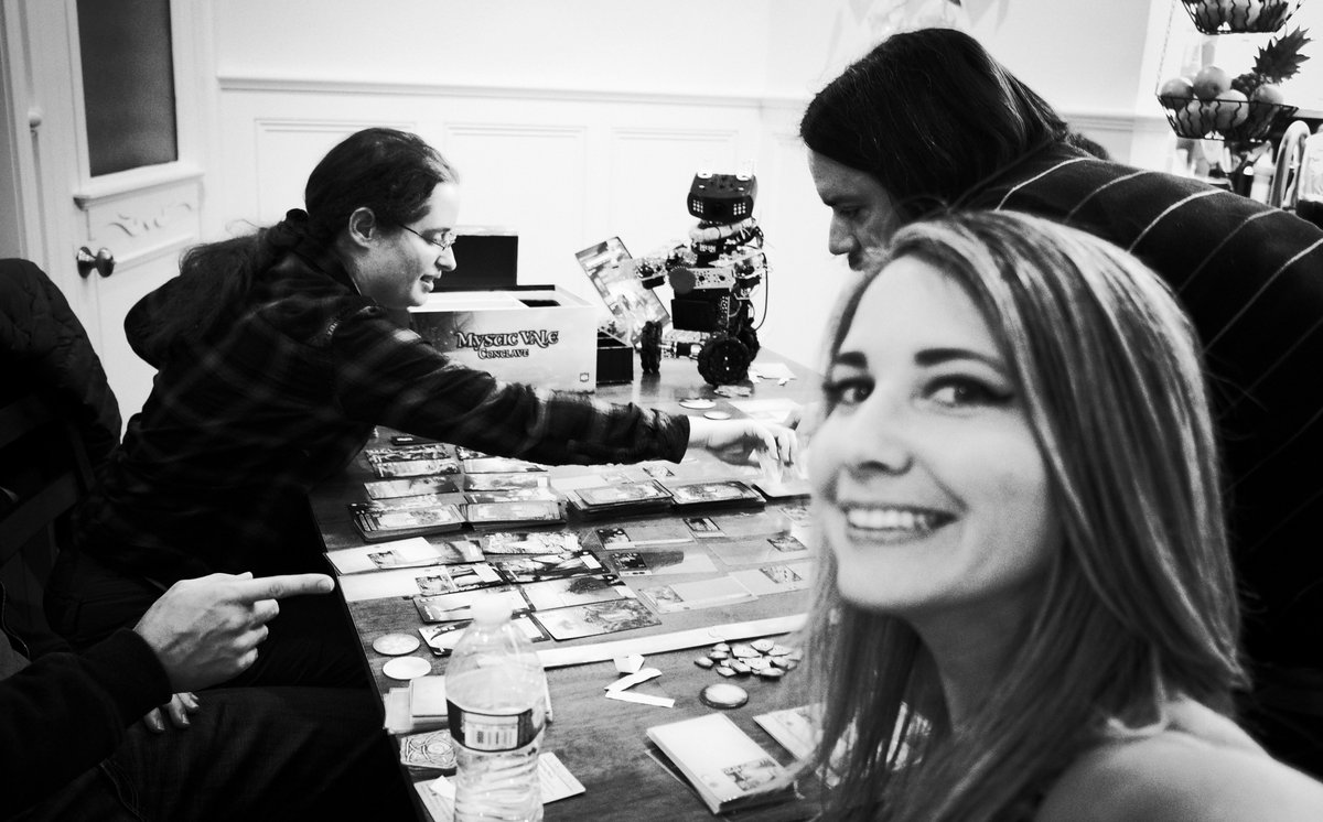 tduringer's tweet image. Things immediately get shady when you invite a robot controlled by internet people to boardgame night. @letsrobot