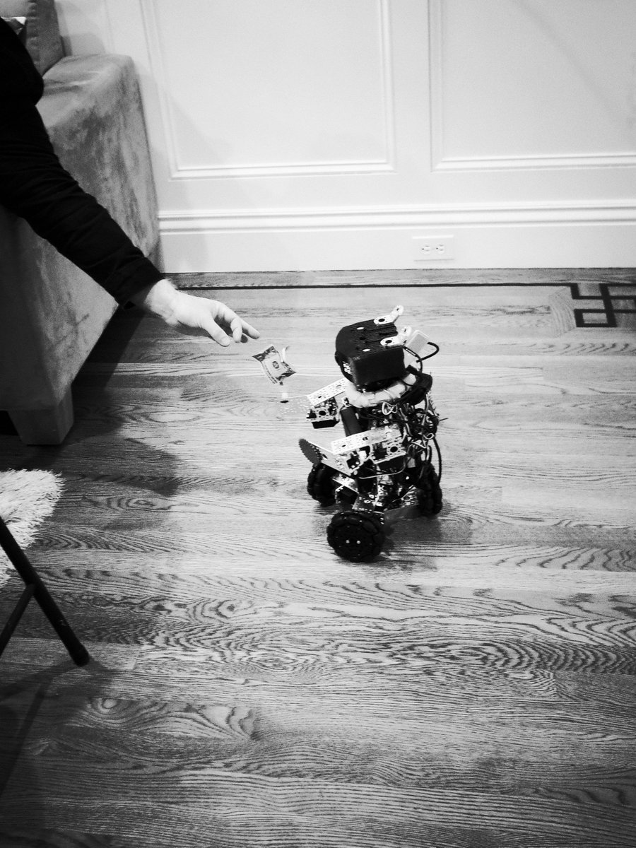 tduringer's tweet image. Things immediately get shady when you invite a robot controlled by internet people to boardgame night. @letsrobot