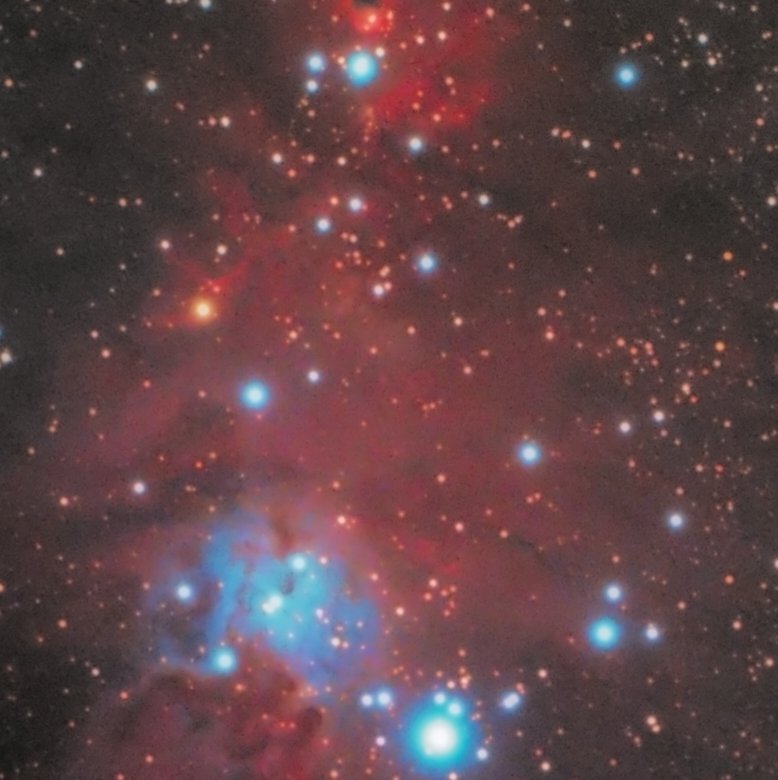 AstroStace's tweet photo. Quite a large crop of my cone nebula image showing the Christmas tree cluster 😁 this is a cluster of very young stars :) look out for this one on my Christmas cards later in the year 😂🎄 #Astrophotography #ASTRONOMY #backyardastronomy #primalucelab #365astronomy https://t.co/SeTUSdCz2I