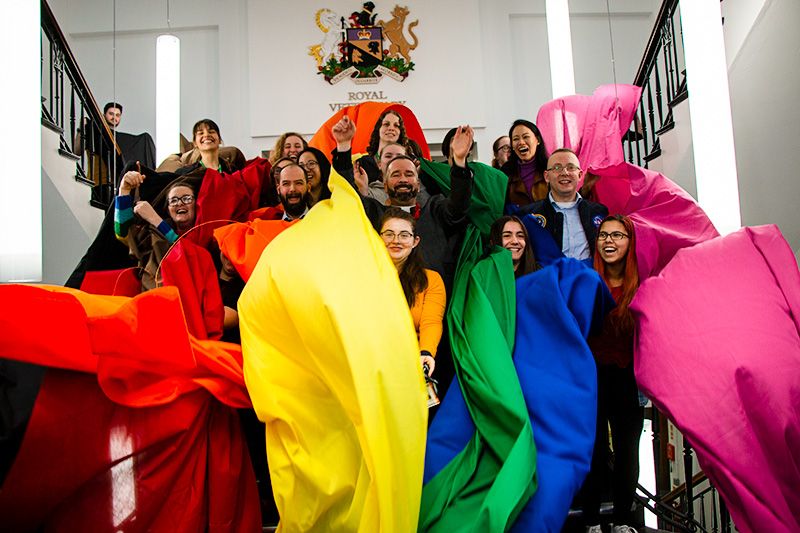 RoyalVetCollege's tweet photo. Students and staff of the RVC marked the end of #LGBTHistoryMonth 2019, with two rainbow events to celebrate diversity and raise awareness of the new LGBT+ Staff & Allies Network #RVCisOpen #lgbt #equality #LGBTHM #LGBTHM2019
https://t.co/p9uHQjGHWO https://t.co/Sn20m7IZ6D