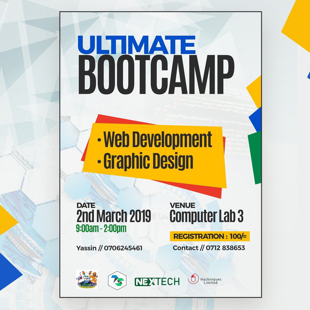 hackniques's tweet photo. Hackniques heads to @ChukaUni for an ultimate bootcamp on 2nd March. Hosts: Technoscience Club. Guests: MUSIC @kevshakes #ChukaBootCamp #HLA https://t.co/rhwQTCHY1J