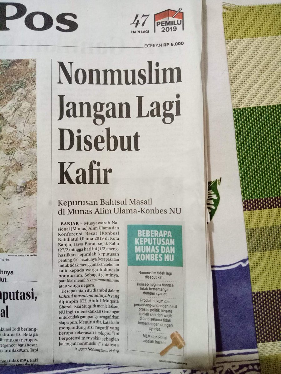 ulil's tweet photo. Ini mungkin langkah kecil; mungkin tak dianggap istimewa oleh sebagian kalangan. Ndak apa2. Tapi langkah kecil ini akan mengubah "teologi politik" umat Islam untuk masa mendatang. Dan ini datang dari Indonesia.

Alhamdulillah... https://t.co/MpA0VGrOfS