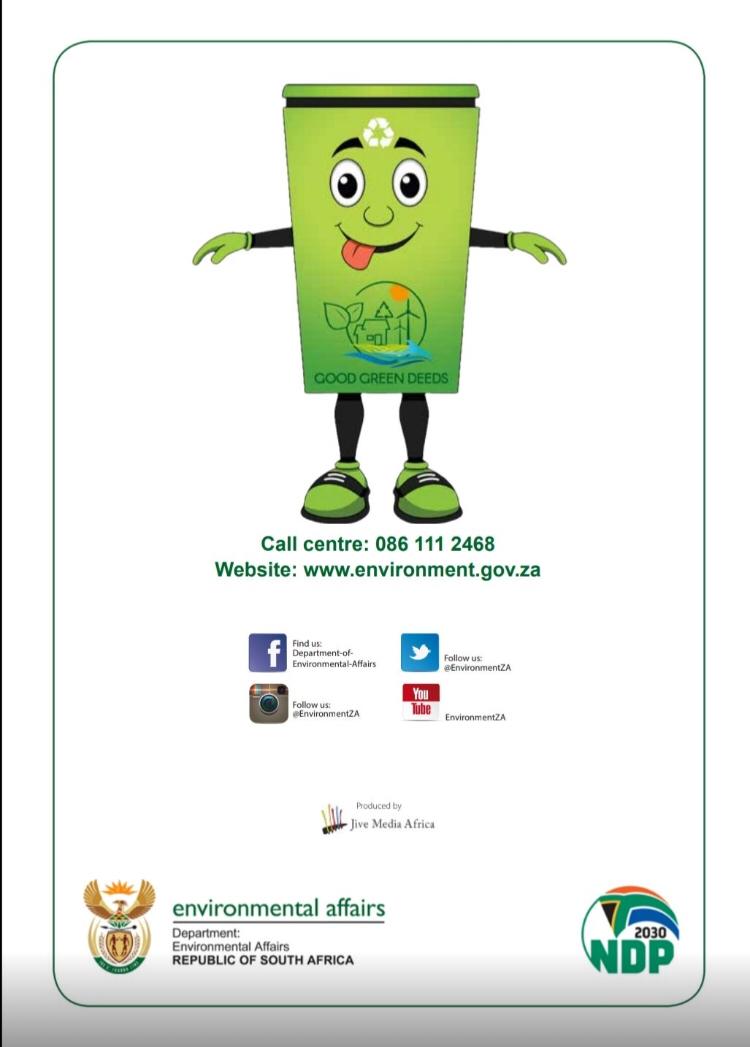 WasteSouth's tweet photo. The mascot #billybin will also be unveiled at the launch of the @environmentza #goodgreendeeds programme by President @CyrilRamaphosa and @MamaAction_RSA https://t.co/cyguBWj1BB