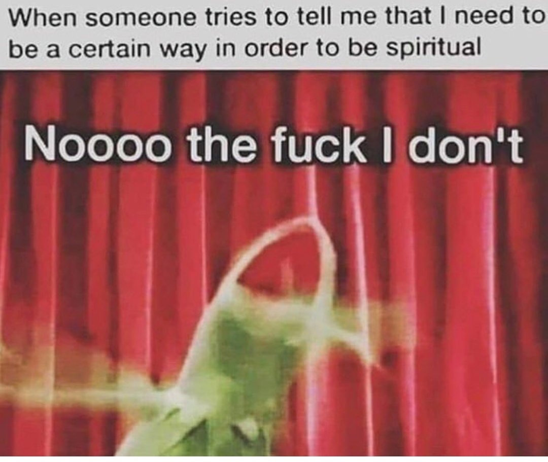 chaosofthemuse's tweet photo. When someone tries to tell me that I need to be certain way in order to be #spirutal. Go lose urself ⚡😂😝 https://t.co/BhIWPNPoQ5