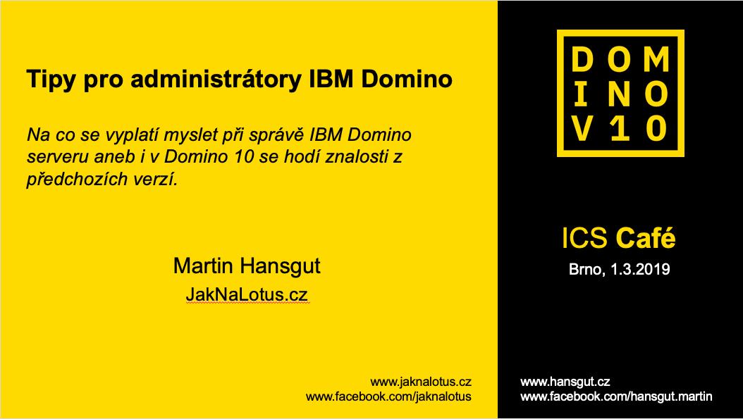 hansgut_martin's tweet photo. Dnes v Brně na ICS Café bude jedna z přednášek "Tipy pro administrátory IBM Domino". #dominoforever #icscafe #ibmchampion https://t.co/ObQ24NTMKt