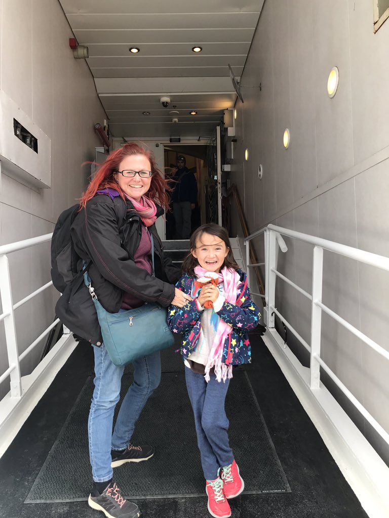 KathChiu's tweet photo. All aboard! Next stop: Antarctica!! Excited beyond words!! More photos to follow on our Instagram rutadelostchiu. @chew_ed #familygapyear #familytravel #antarcticcruise #msmidnatsol #hurtigruten https://t.co/y4Lv5HwY8e
