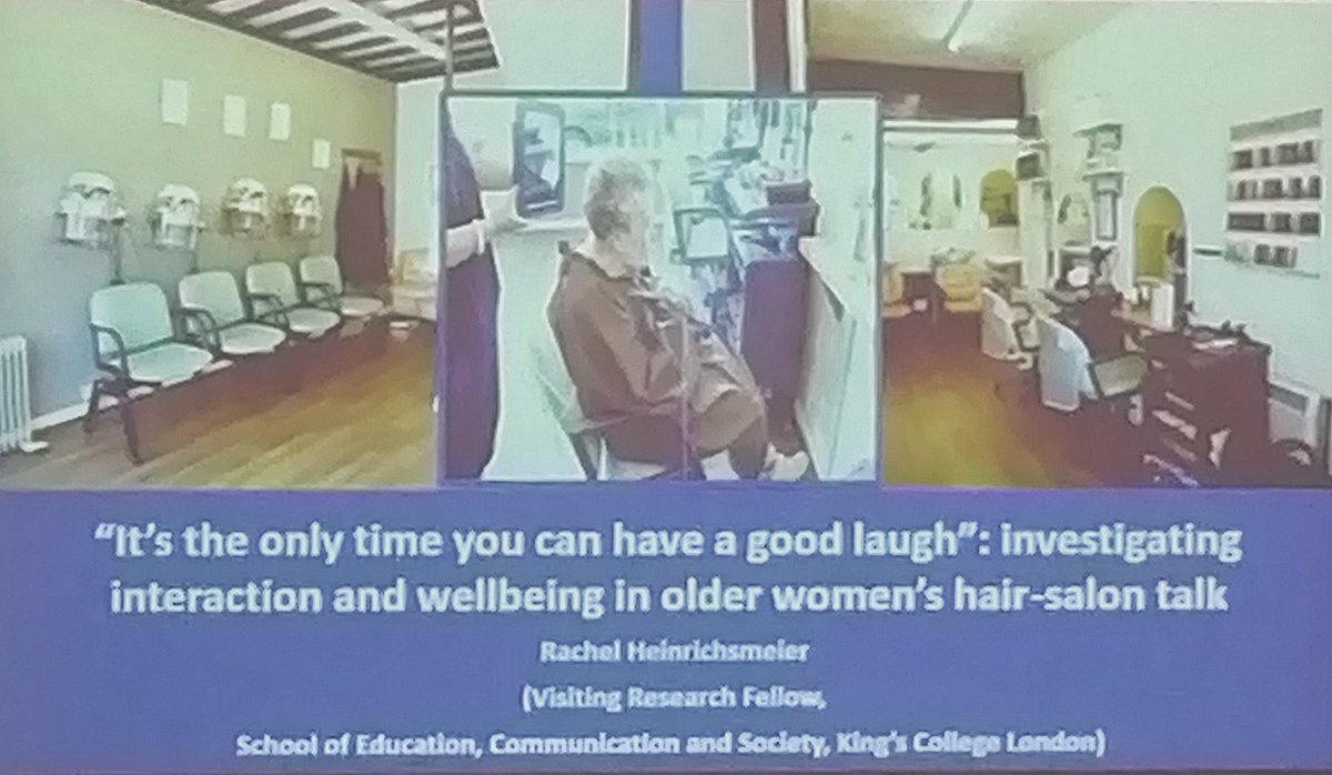CLARe4_Helsinki's tweet photo. Rachel Heinrichsmeier says that in the current atmosphere dominated by negative discourse conserning ageing, humor and behavior that is considered age-inappropriate can help older people construct broader, more positive identities. #CLARe4 #sociolinguistics #ageingresearch https://t.co/EyxQbN8RmN