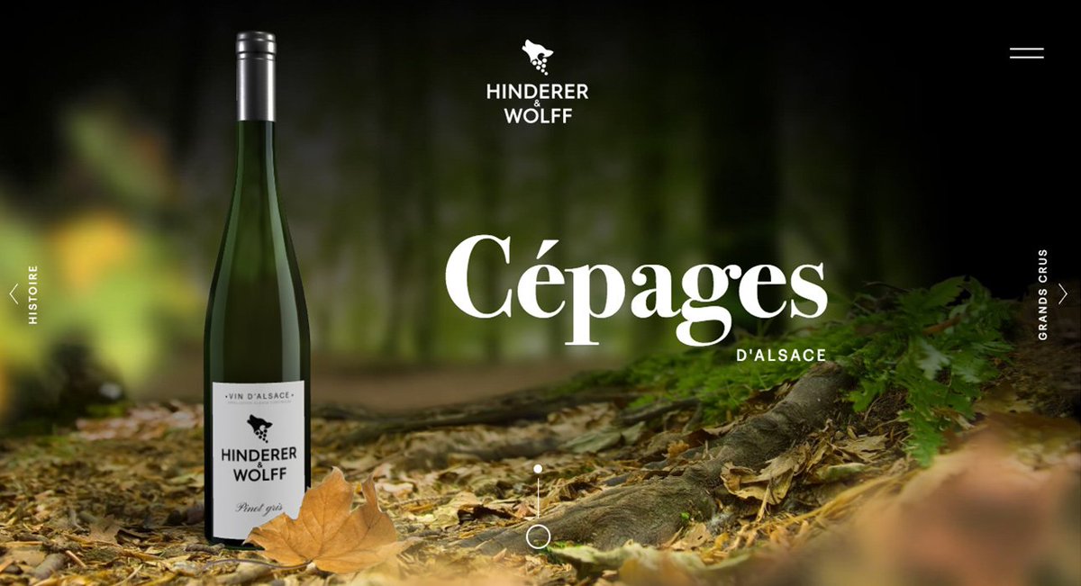 Hinderer and Wolff by Adelios (France) wins #SOTD &amp; #DEVAWARD a new brand of great Alsatian wines. Its 3D website immerses the spectator in the heart of the authentic Alsace through four different universes shre.ly/hinderer-and-w… #eCommerce #WebGL