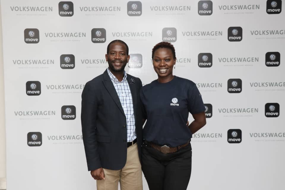 VWRwanda's tweet photo. Photo moments with Andile Dlamini and Claire Muneza at the #MoveRide Launch at Park Inn by Radisson. To download the app on Google Play Store or Apple Store. https://t.co/VAIEdSPYPr
