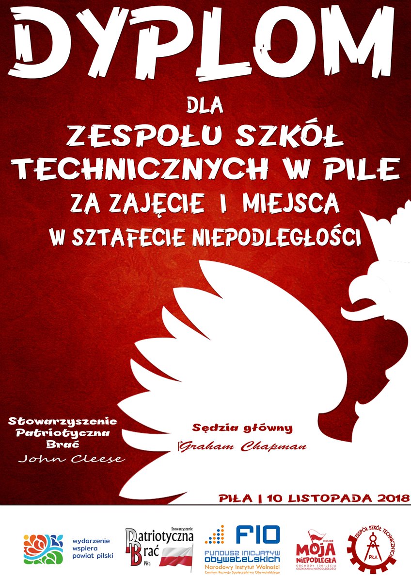 MMKALOM's tweet photo. Dyplom w formacie A4 przygotowany na Sztafetę Niepodległości  organizowaną przez Zespół Szkół technicznych w Pile. Numer startowy w  formacie A3 na koszulki dla zawodników biorących udział w sztafecie. https://t.co/WpdSFzD8qW