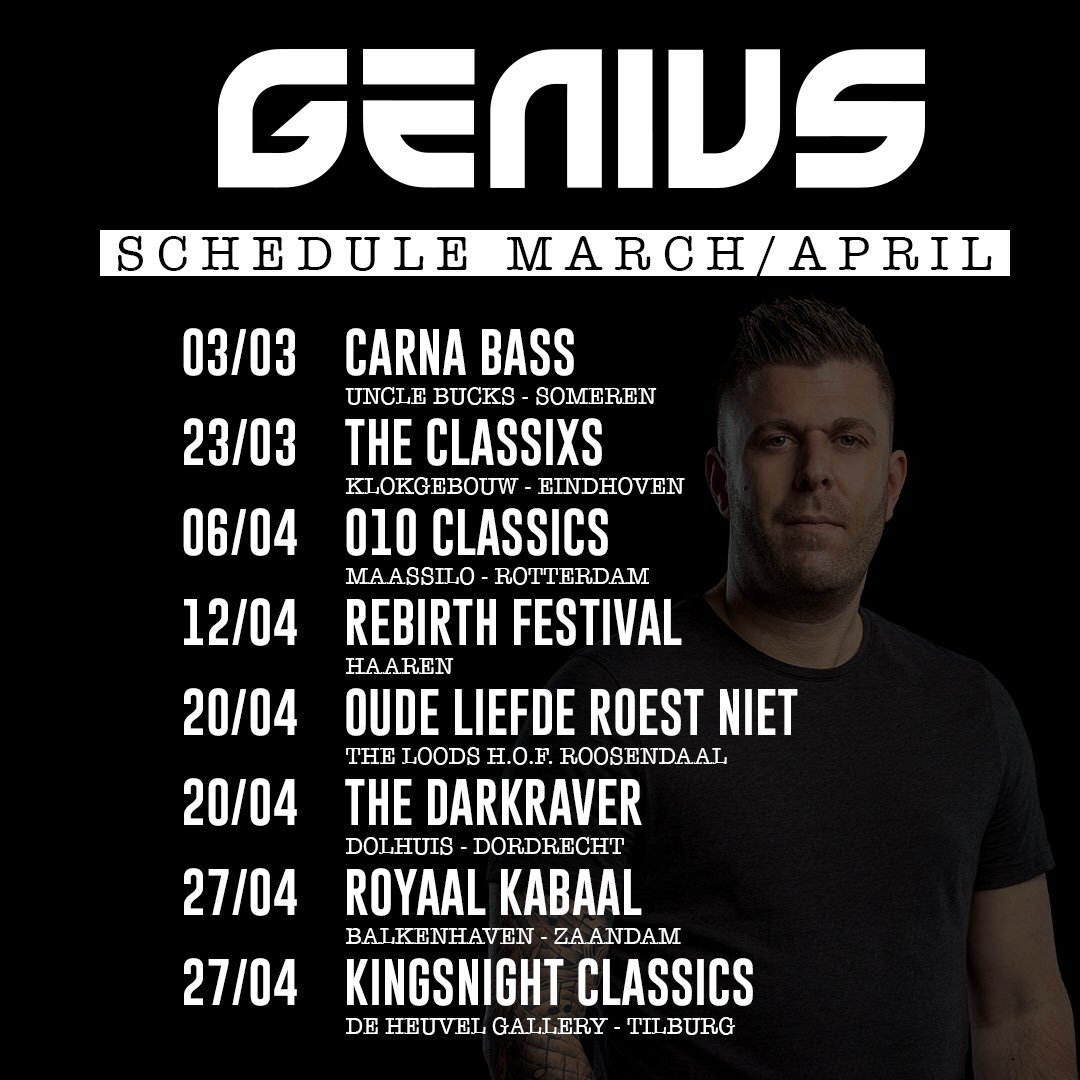 AWESOME GIGS COMING UP🔥
Where do we meet???
#genius #spring #schedule #harderstyles